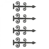 Renovators Supply Manufacturing Garage Door Decorative Hardware 16 in. Black Wrought Iron Rust Resistant Dummy Strap Hinge with 