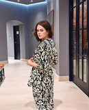 Anni Designer Women'S Cotton Blend Mid Thigh Printed Co-Ord Set (J111 Black Co-Ord-Nv_S_Black_Small),Black,S,Cotton Blend,Regular,Kurta