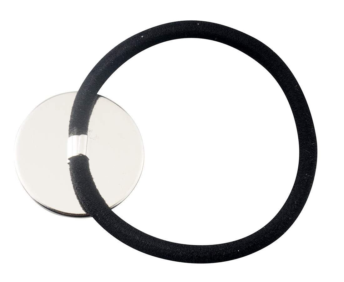 ALLinONE Hair Bands Hair Ties Cabochon Setting Frame Tray 20mm Round Bezel with Glass Domes for DIY Craft (Silver)
