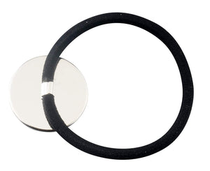 ALLinONE Hair Bands Hair Ties Cabochon Setting Frame Tray 20mm Round Bezel with Glass Domes for DIY Craft (Silver)