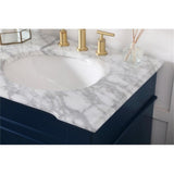 Elegant Decor Wesley 60 Steel And Solid Wood Double Bathroom Vanity Set In Blue