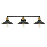 Living District Etude 3-Light Mid-Century Metal Wall Sconce In Brass And Black