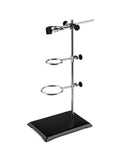 QWORK Steel Laboratory Support Stand Set, 16 Rod with Rings & Clamp for Filtration, Heating & Teaching Experiments