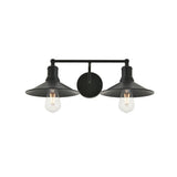 Living District Etude 2-Light Mid-Century Metal Wall Sconce In Black