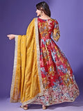 Wedani Georgette Embroidered Anarkali Dress For Women (In Alpha S Pink),PINK,S,,,