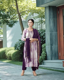 Gosriki Women'S Rayon Viscose Printed Straight Kurta With Pant & Dupatta (Tiedye Begani-Vks04-Gs_Xl_Violet_X-Large),Violet,,B0DSKQ8RCW