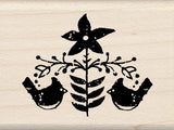 Inkadinkado Rustic Cardinals Wood Christmas Stamp for Christmas Cards and Invitations, 2 L x 1.5 W