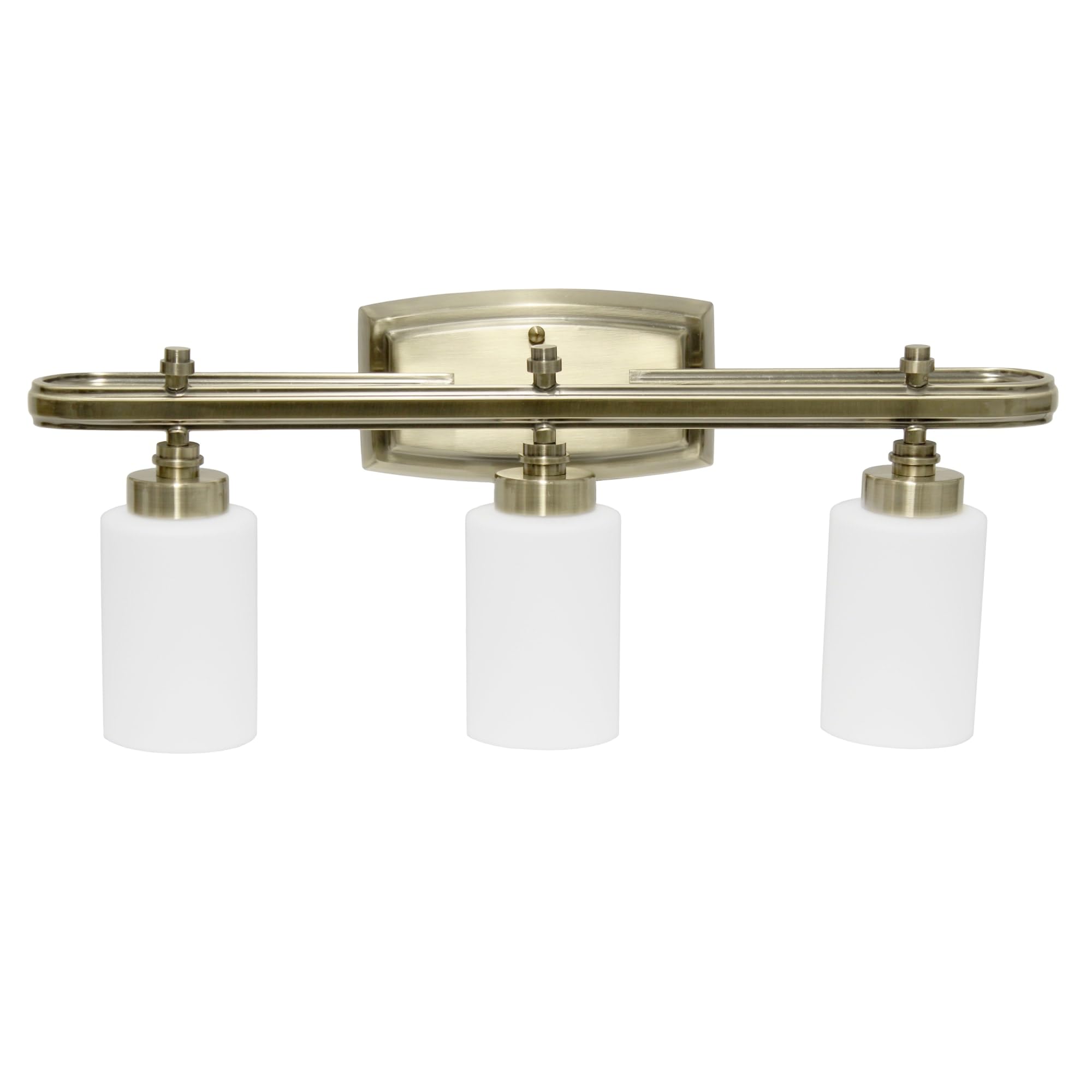 All The Rages Essentix 3-Light Glass & Metal Vanity Fixture In Antique Brass