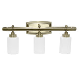 All The Rages Essentix 3-Light Glass & Metal Vanity Fixture In Antique Brass