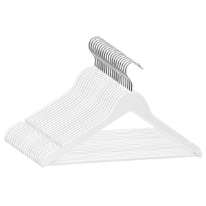 'Vidaxl 20-Piece Hardwood Clothes Hanger Set - Non-Slip White Closet Organizers With 360-Degree Rotating Hook And Additional Trouser Bar