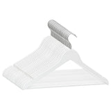 'Vidaxl 20-Piece Hardwood Clothes Hanger Set - Non-Slip White Closet Organizers With 360-Degree Rotating Hook And Additional Trouser Bar