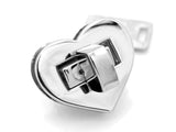 CRAFTMEMORE Heart Shape Turn Lock Metal Purse Twist Lock Craft Case Clasp Purse Making Accessories 2 Pack (1 Inch, Silver)