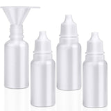 5-Pack Plastic Dropper Bottles 15ml/0.5oz - 4 Bottles + 1 Funnel - Empty, White Eye Dropper Bottles for Liquid -Squeezable & Por