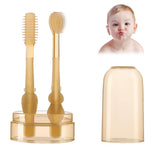 Baby Oral Cleaning Brush 2In1 Soft Silicone Toothbrush & Tongue Cleaner | BpaFree Manual Toothbrush For Babies 624 Months 