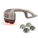 Homedics Percussion Action Massager with Heat | Adjustable Intensity, Dual Pivoting Heads | 2 Sets Interchangeable Nodes, Heated