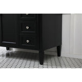 Elegant Decor Park Avenue 42 Metal Mdf Marble Single Bathroom Vanity In Black