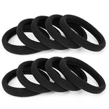 100Pcs Large Black Hair Ties Band - Thick Cotton Seamless Ponytail Holders - Hair Elastics Hair Bands For Thick Heavy And Curly 