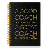 PUVOXHO Good Coach Can Change A Game Hardcover Spiral Notebook, 160 Pages Journal Lined Notebook, Appreciation Gifts for Sports 