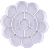 Maharaj Mall Flower Shape Paint Palette, Plastic Color Mixing Tray with 12 Outer Wells & 6 Inner Mixing Sections, Lightweight Re