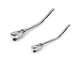 TEKTON 3/8, 1/2 Inch Drive Flex Head Bent Handle Non-Quick-Release Long Ratchet Set, 2-Piece (12, 14 in.) | SRH99203