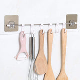 jk enterprise MultiFunctional 6 Groups Without Drilling Hook, Kitchen Utensils Rack Holder Ceiling Wall Cabinet Hanging Rod Sto