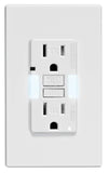 Leviton Gfnl1-W Self-Test Smartlockpro Slim Gfci Tamper-Resistant Receptacle With Guidelight And Led Indicator, 15-Amp, White
