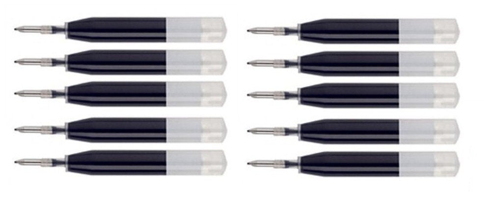 10 Intrepid Brand Black Ion Gel Ink Refill [Bulk Packing] for Cross Roadster, Vice, Penatia Gelicious, and Matrix Pens