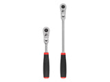 TEKTON 3/8 Inch Drive Flex Head Quick-Release Comfort Grip Ratchet Set, 2-Piece (8, 12 in.) | SRH91302
