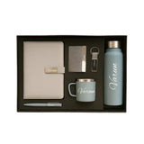Your Gift Studio Customized Diary Gift Set | Personalised Diary, Card Holder, Keychian, Pen, Stainless Steel Mug And 750Ml Bottl