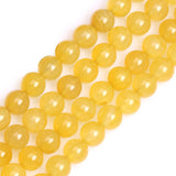 GEM-Inside 38pcs 10mm Yellow Beads for Jewelry Making Loose Round Smooth Surface Agate Gemstone Beads 15