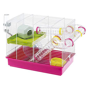 Ferplast Laura Small Hamster Cage Fun & Interactive Cage Measures 18.11L X 11.61W X 14.8H & Includes All Accessories