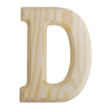 Homeford Pine Wood Beveled Wooden Letter D, Natural, 53/4inch