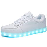 SANYES USB Charging Light Up Shoes Sports LED Shoes Dancing Sneakers SYDB551-White-40