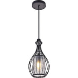 Living District Miya 1-Light Modern Metal Pendant In Black Finish