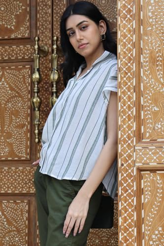 Anni Designer Women'S Tunics Tops Rayon Viscose Printed Short Shirt For Women (Surabi White_S_White_Small),White,S,,,