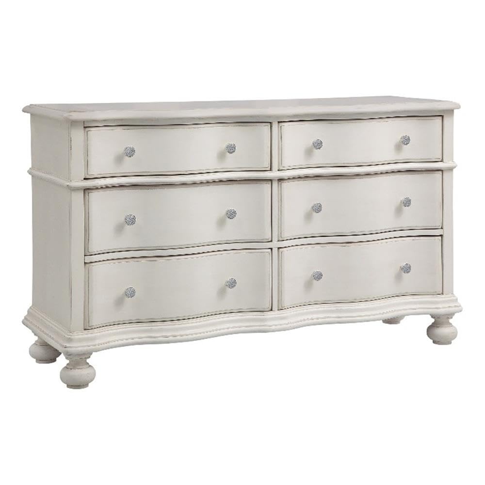 American Woodcrafters Rodanthe Dove White Six-Drawer Wood Bureau