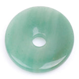 GEM-Inside Aventurine Jade Gemstone Loose Beads Genuine Natural Green Donut Ring Crystal Energy Stone Power for Earring Pendant 