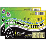 Self-Adhesive Letters, Black, Puffy Font, 2, 159 Characters Per Pack, 2 Packs