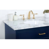 Elegant Decor Americana 36 Solid Wood And Metal Single Bathroom Vanity In Blue