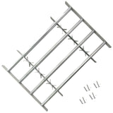 vidaXL Galvanized Steel Security Grille for Windows, Adjustable Width 39.459.1, with 4 Robust Crossbars, Ideal Home Security 