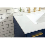 Elegant Decor Baldwin 30 Solid Wood And Mdf Bathroom Vanity In Blue