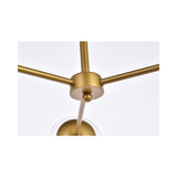 Living District Briggs 3-Light Mid-Century Metal Pendant In Brass And Clear