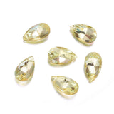 50pcs Czech Faceted Crystal Glass Pear Chandelier Pendant Drop Beads Suncatcher 22mm Large Gold Shimmer