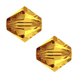 50pcs Adabele Austrian 6mm Faceted Bicone Crystal Beads Amber Yellow Compatible with Swarovski Crystals 5301/5328