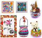 BestTeam Mixed Color Crystal Mosaic Tiles, Transparent Glass Mosaic Tiles Glass for Art Crafts DIY Children Puzzle Handmade Mate