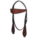 HILASON Western Horse Headstall Breast Collar Set Genuine American Leather Plain Dark Brown | for Horses Headstalls