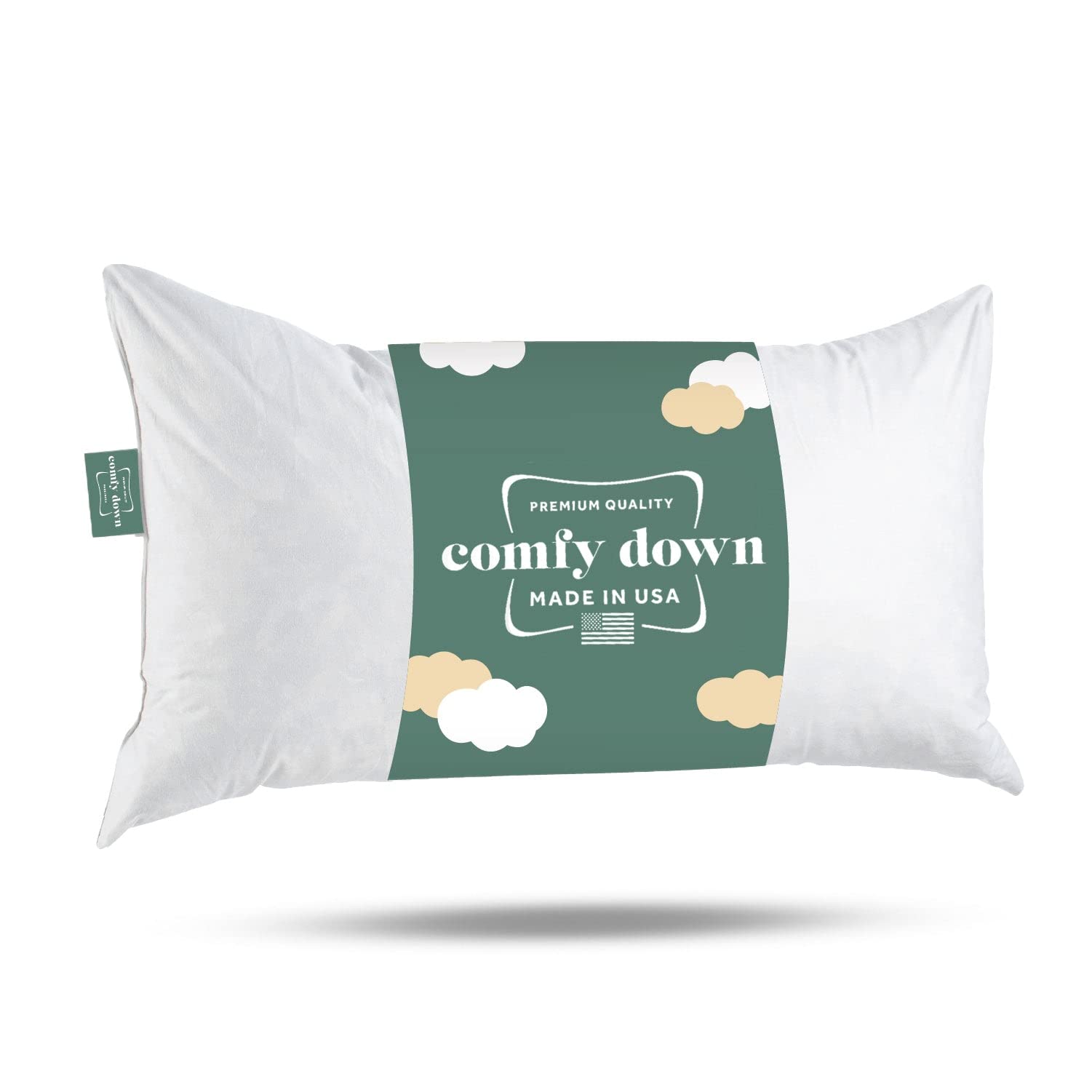 16X24 Decorative Throw Pillow Insert, Down And Feathers Fill, 100% Cotton Cover 233 Thread Count, Rectangle Pillow Insert - Made
