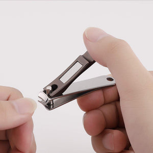 ILLILOTS Nail Clippers Set with Build-in Nail File, Durable Sharp Zinc Alloy Fingernail Clipper and Toenail Clipper with Tin Cas