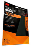 3M(TM) Wetordry(TM)Sandpaper, 32044, 2000 Grit, 9 inch x 11 inch, 5 sheets per pack