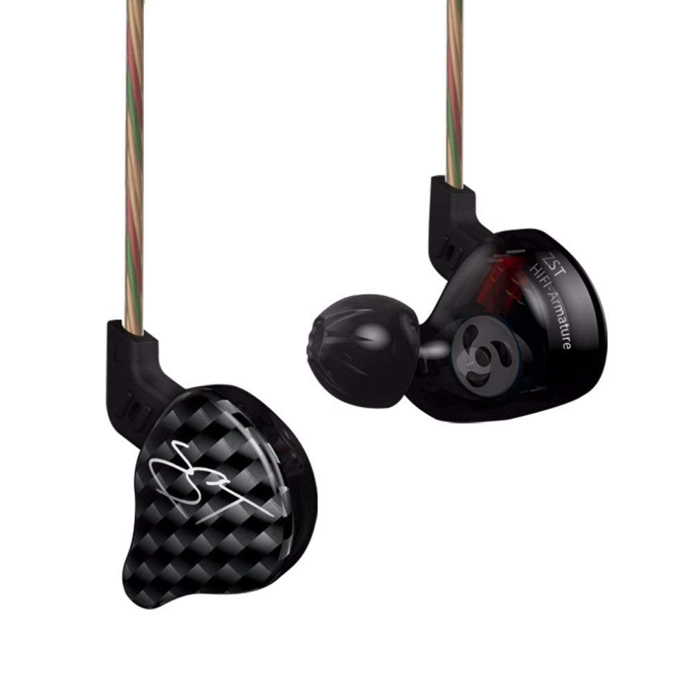 KZ ZST Dynamic Hybrid Dual Driver in Ear Earphones (Black with Mic)